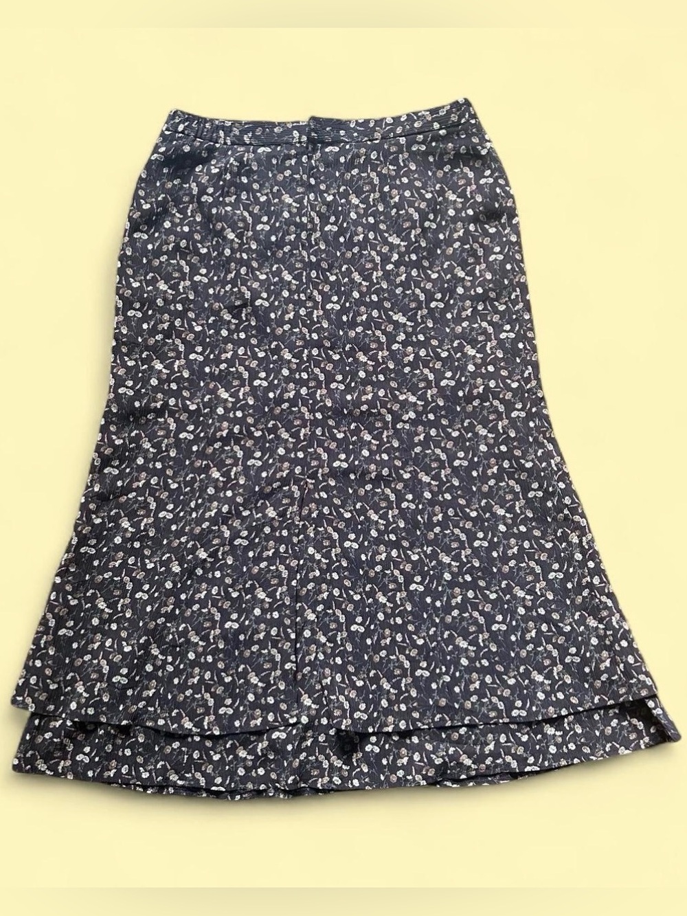 Brown Floral Midi Skirt - Classic Women's Skirt